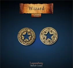 Wizard Metal Gold Coin