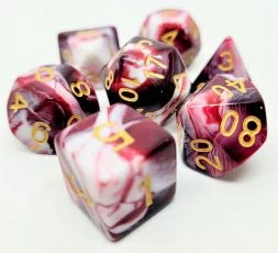 Dice Set Racing Red/White (7)