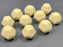 Opaque Ivory Blank 12-sided Dices (10x)