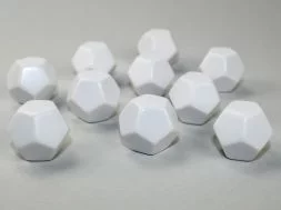 Opaque White Blank 12-sided Dices (10x)