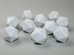 Opaque White Blank 20-sided Dices (10x)