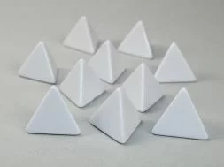 Opaque White Blank 4-sided Dices (10x)