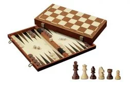 Dřevěná kazeta – šachy, dáma, backgammon (45 mm)