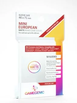 Matte Mini European Sleeves (46x71mm) - Clear (50)