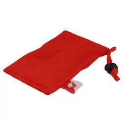 Polyesterový červený váček na kostky (12x8cm)