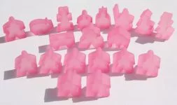 Carcassonne: Kompletní sada ledově růžových figurek (19 ks)