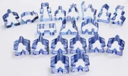 Carcassonne: Kompletní sada průhledných modrých figurek (19 ks)