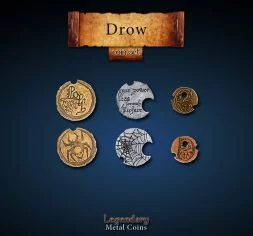 Drow Metal Coin Set
