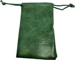Kožený zelený váček na kostky 