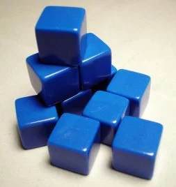 Opaque Blank Blue Dice (16mm)