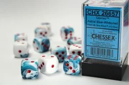 Dice Set Gemini Astral Blue-White/Red 16mm d6 (12x)