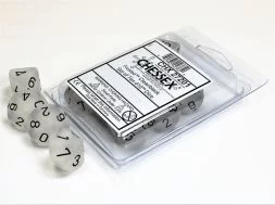 Dice Set Frosted Clear/Black D10 (10x)