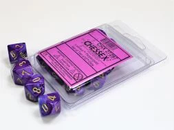 Dice Set Lustrous Purple/Gold D10 (10x)