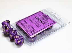 Dice Set Vortex Purple/Gold D10 (10x)