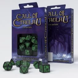 Call of Cthulhu 7th Edition Black/Green Dice Set (7)