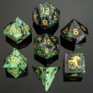 Dragon's Hoard Gemstone Polyhedral Dice Set - Ruby in Zoisite