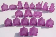 Carcassonne: Kompletní sada ledově fialových figurek (19 ks)