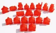 Carcassonne: Kompletní sada ledově červených figurek (19 ks)