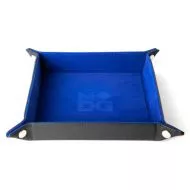 Velvet Folding Dice Tray (Blue) with Leather Backing