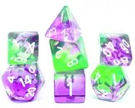 Dice Set Transparent: Violet Evergreen (7)